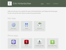 Tablet Screenshot of erikhinterbichler.com